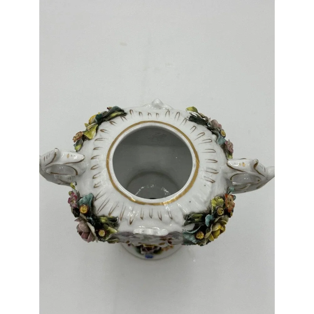Antique Royal Vienna Potpourri Urn / Vase MARKED 19th Century‎ Floral Flowers 8